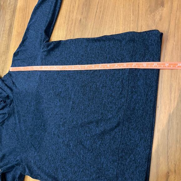 Outdoor Voices Hoodie Soft Cloud Knit Navy Thumb Holes Kangaroo Pocket Popover - Picture 8 of 13